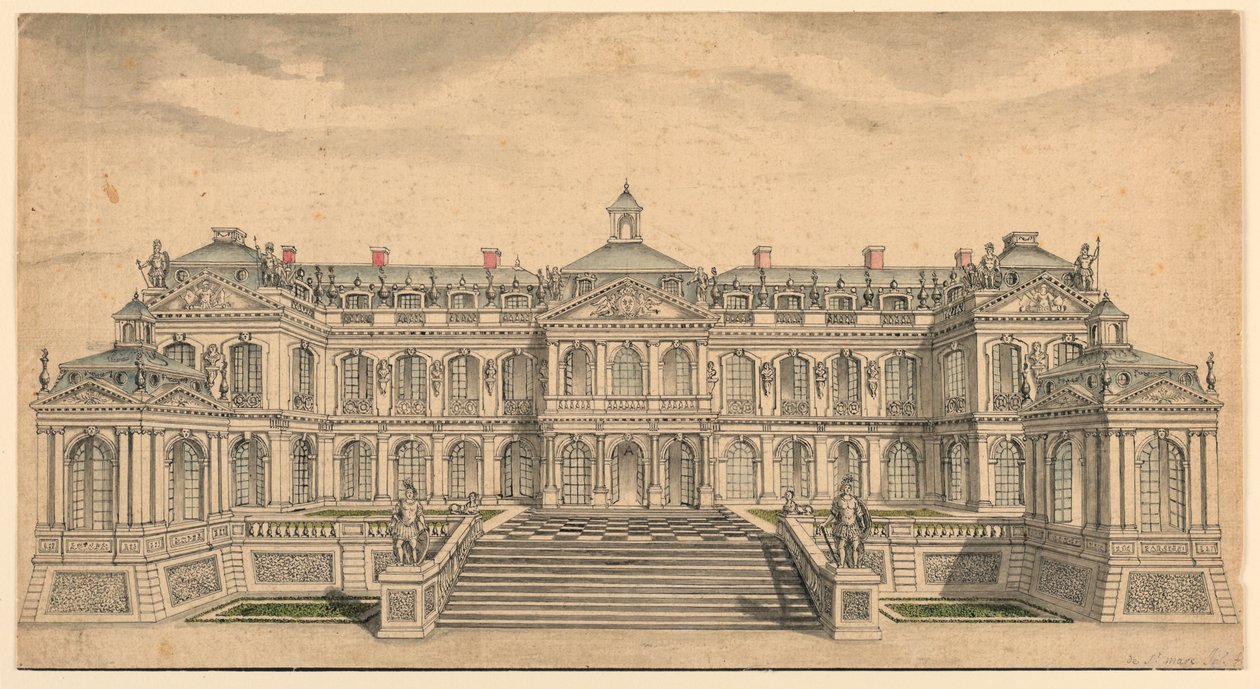Elevation of a Garden Facade for a Small French Palace by Unknown artist
