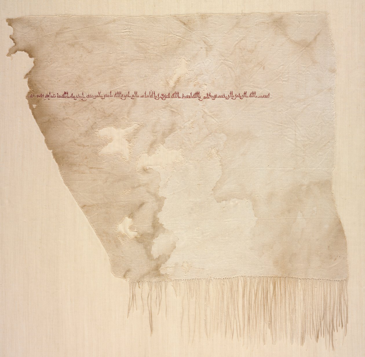 Embroidered tiraz with fringe by Unknown artist
