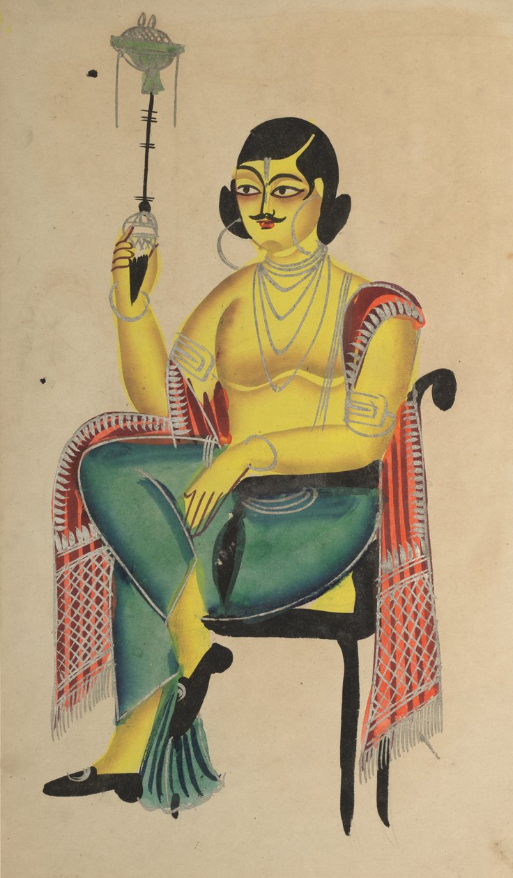 English Babu (Native Indian Clerk) Holding a Hookah by Unknown artist