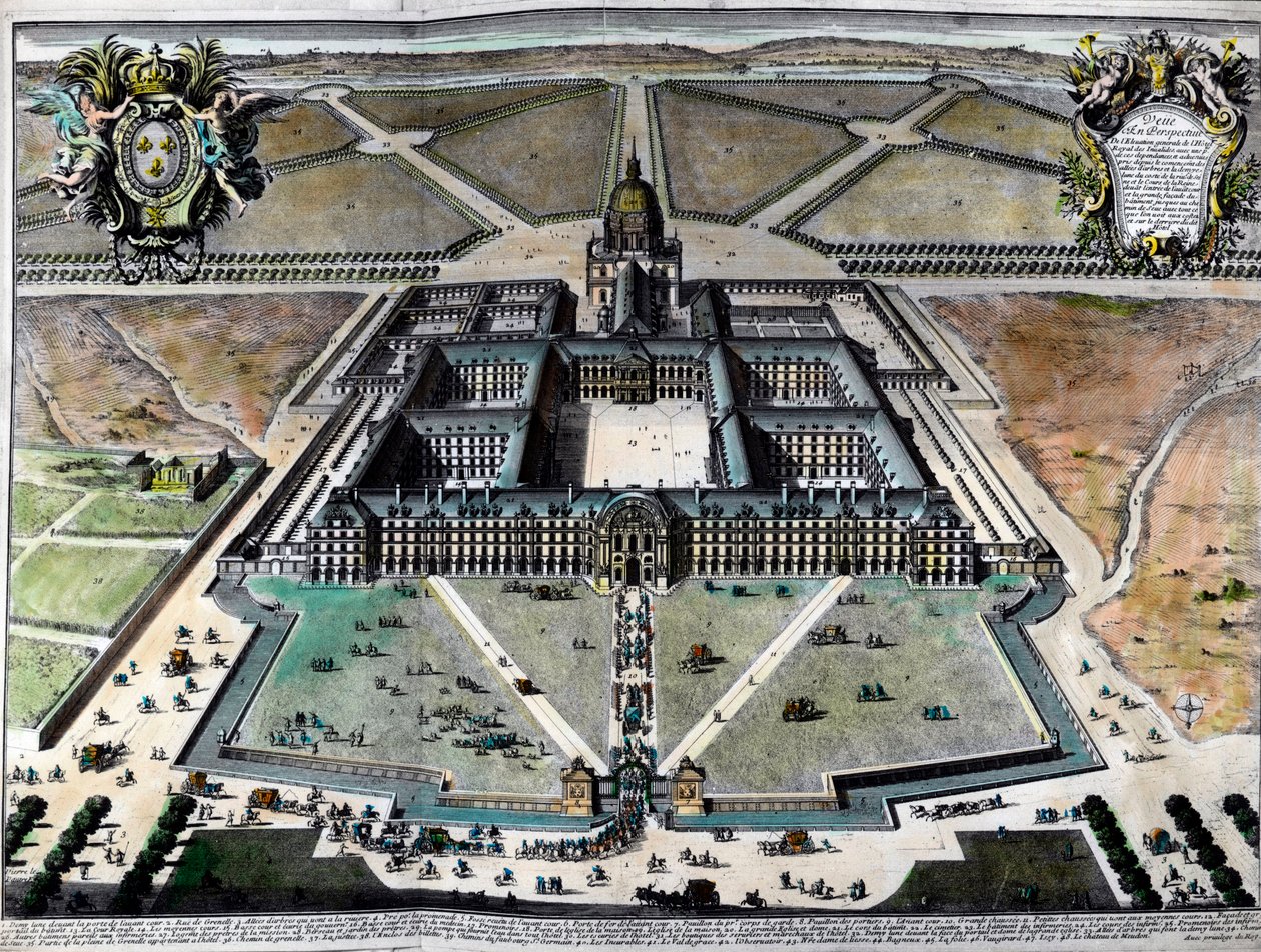 Exterior view of the hotel des Invalides in Paris in the 18th century by Unknown artist