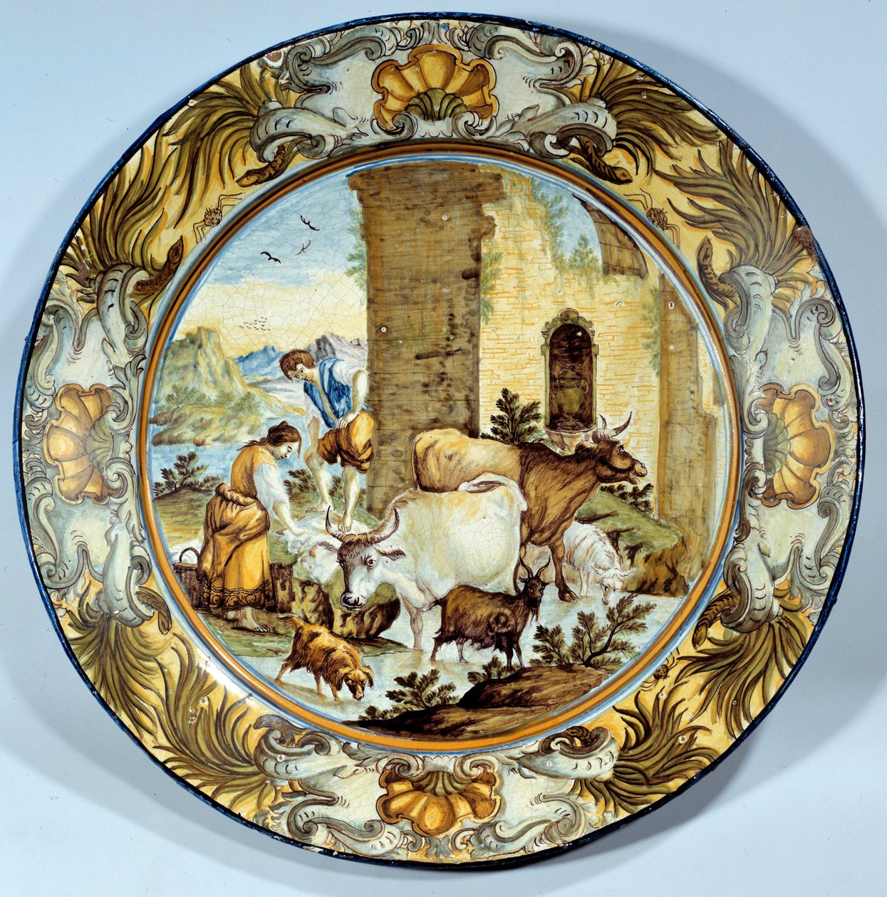 Faience Dish Representing a Pastoral Scene by Unknown artist