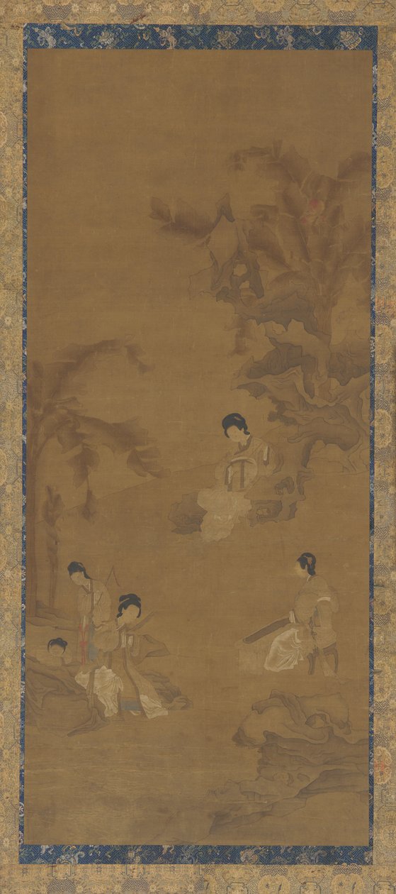Female Musicians in a Garden Under Banana Palms by Unknown artist