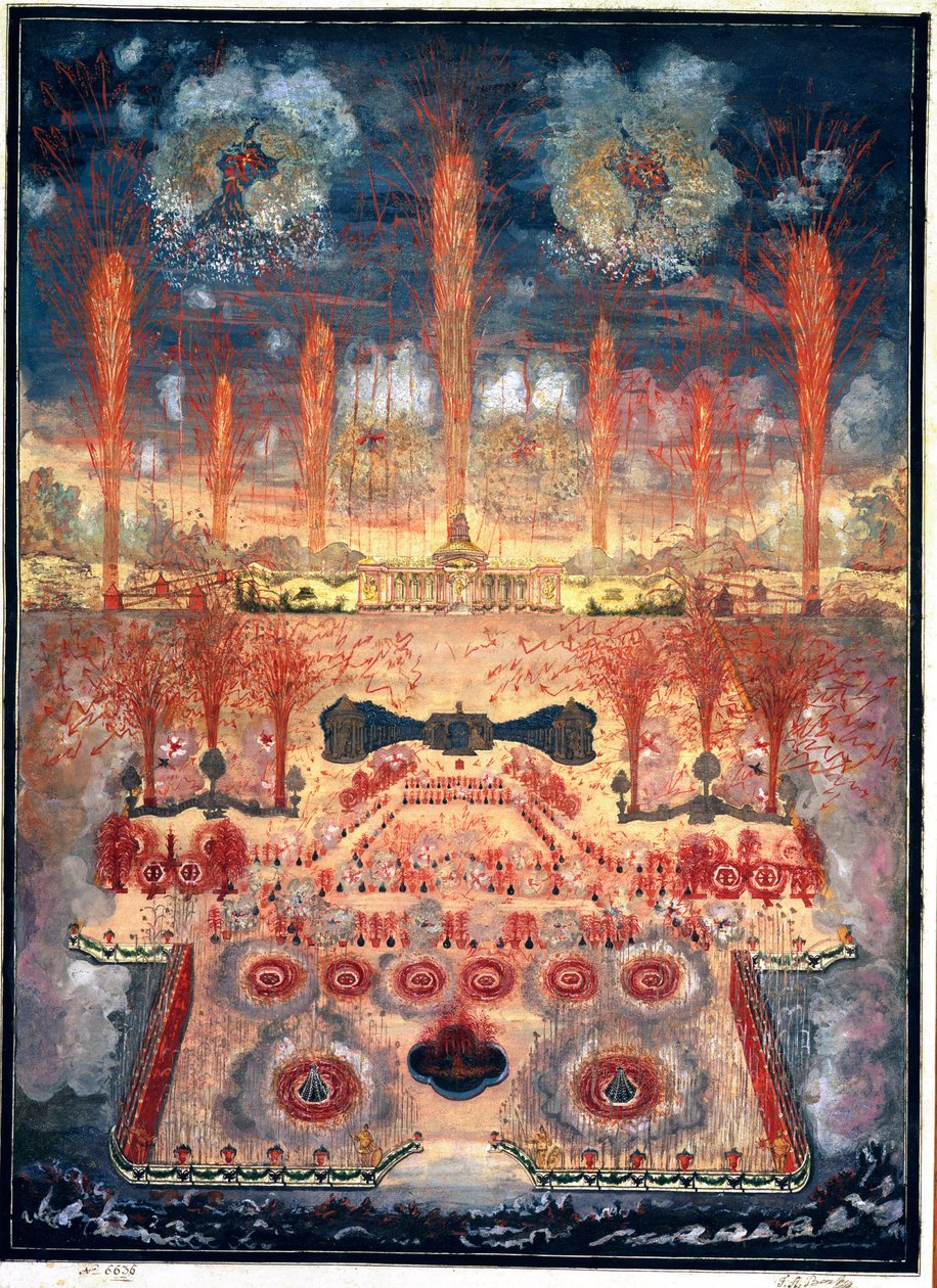 Fireworks and Illuminations on June 16, 1744, in Moscow by Unknown artist