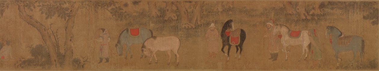Figures and Horses in Landscape by Unknown artist
