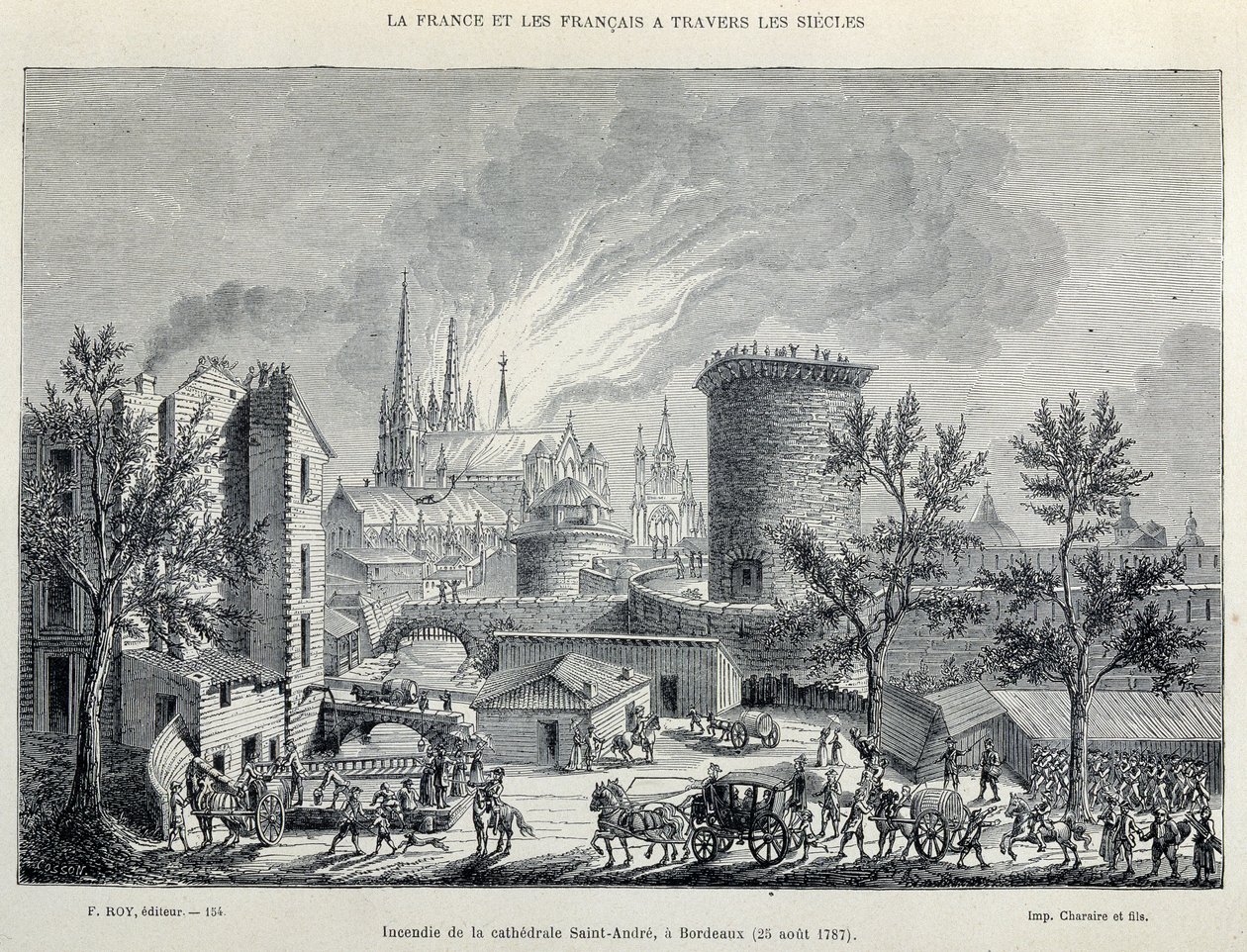 Fire of the Cathedral St André, Bordeaux, August 25 by Unknown artist