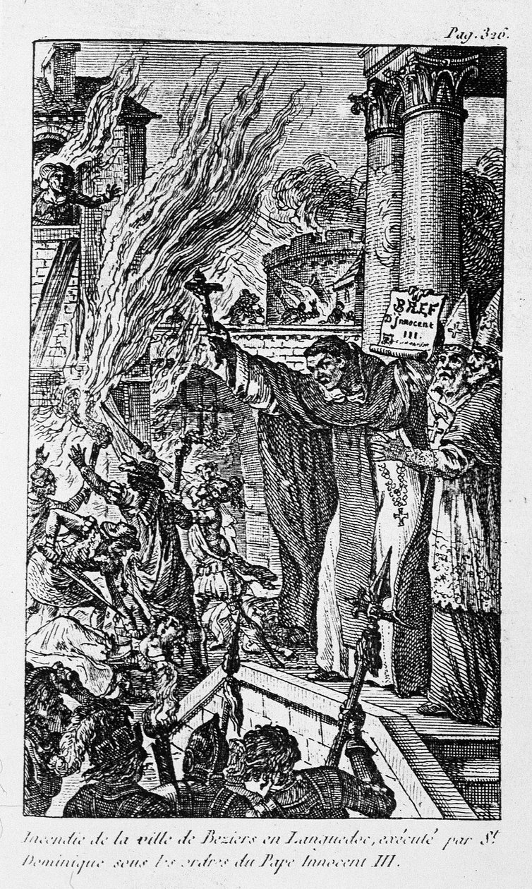 Fire of the Town of Béziers in Languedoc, Executed by Saint Dominica under the Orders of Pope Innocent III in 