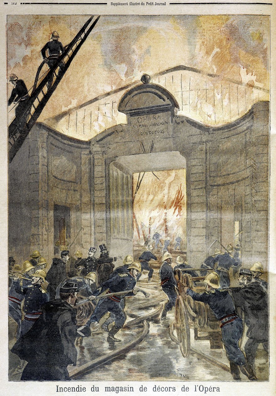 Firefighters: fire at the Opera - in The Petite Journal by Unknown artist