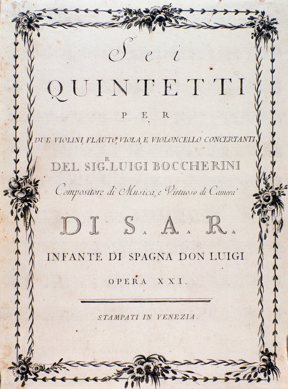First page of musical score of 