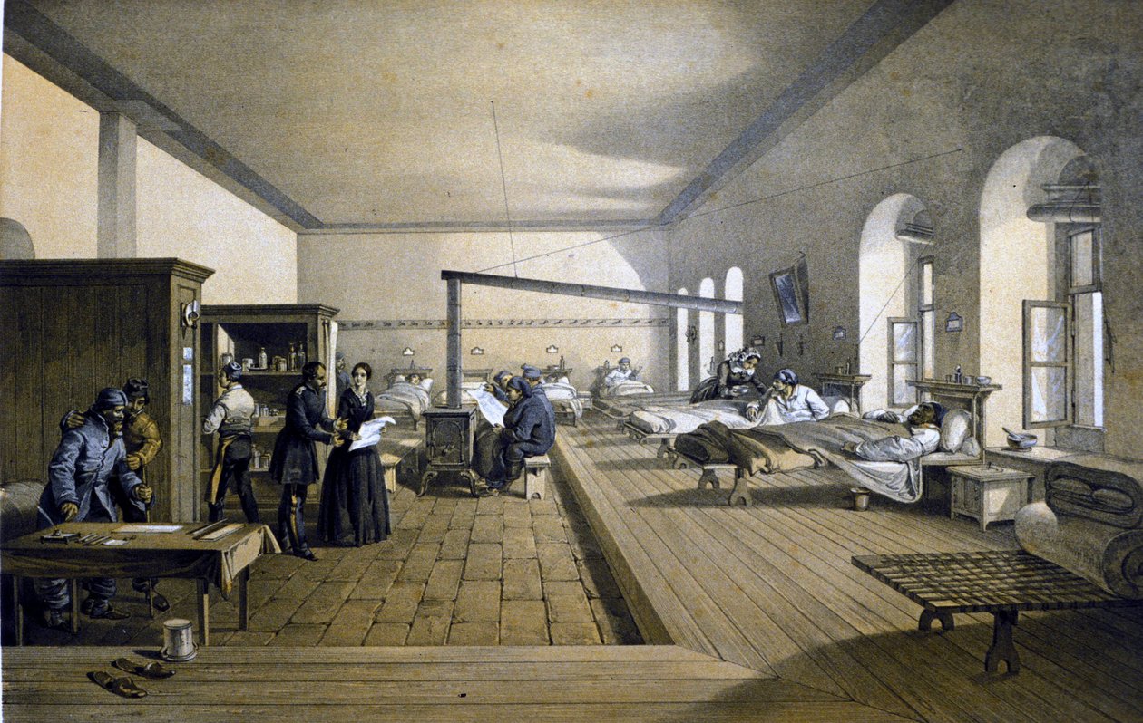 Florence Nightingale at Scutari Hospital in Turkey around 1855 by Unknown artist