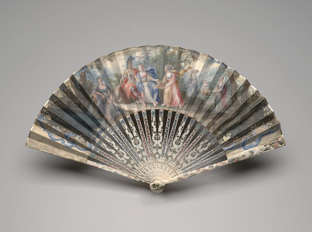 Folding fan with a classical subject, possibly an allegory of marriage, c.1750s-60s by Unknown artist