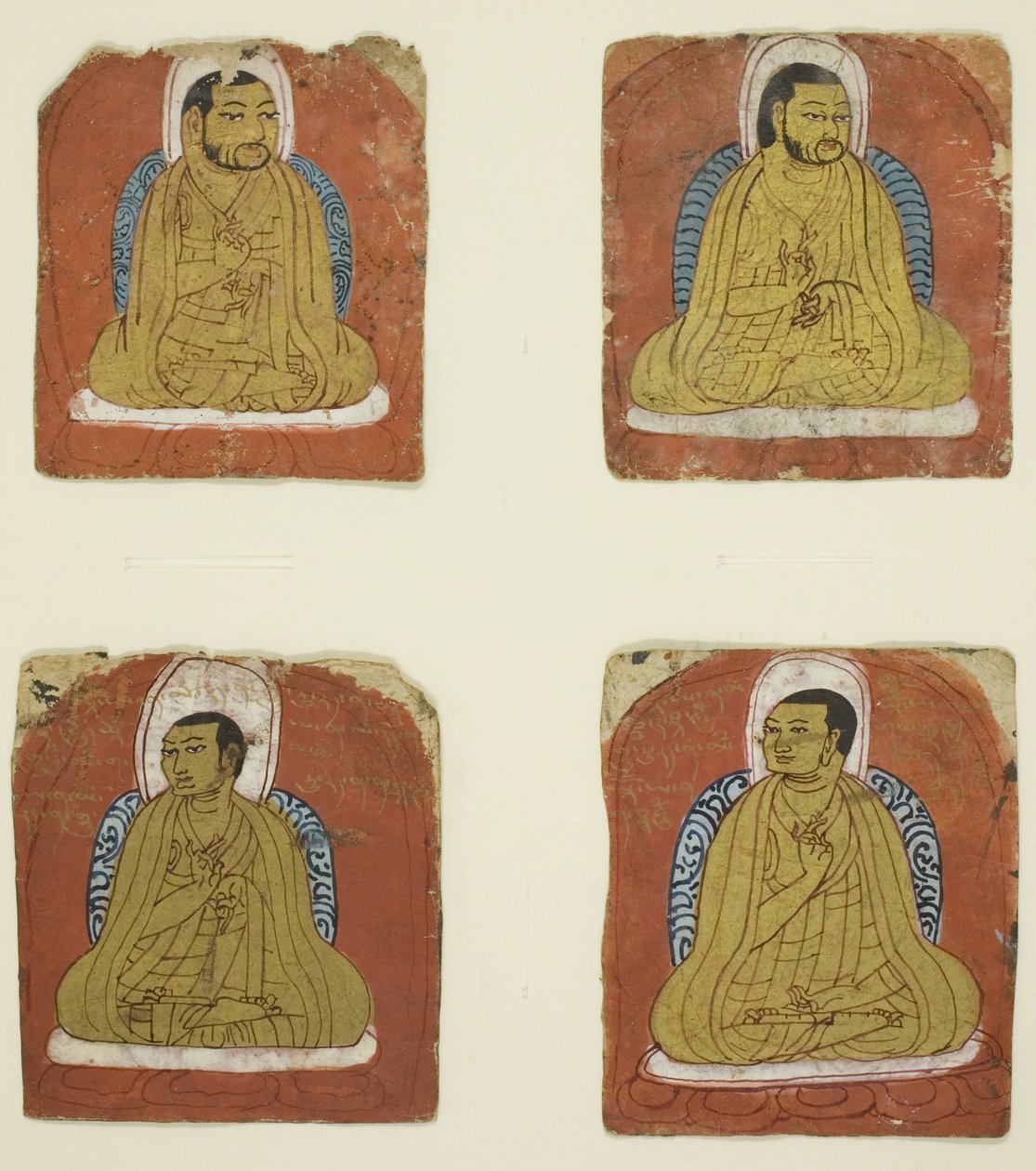 Four Miniature Inscribed Portraits of Four Lamas by Unknown artist