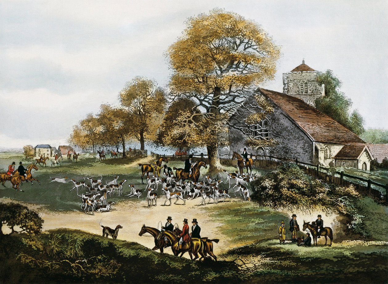 Fox Hunting in Surrey, Great Britain by Unknown artist