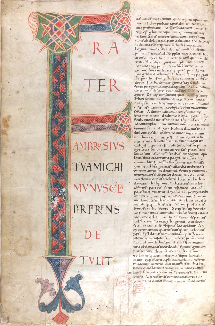 Brother Ambrosius Bringing Me Gifts. Capital Letter of the Dedicatory Epistle of St. Jerome by Unknown artist