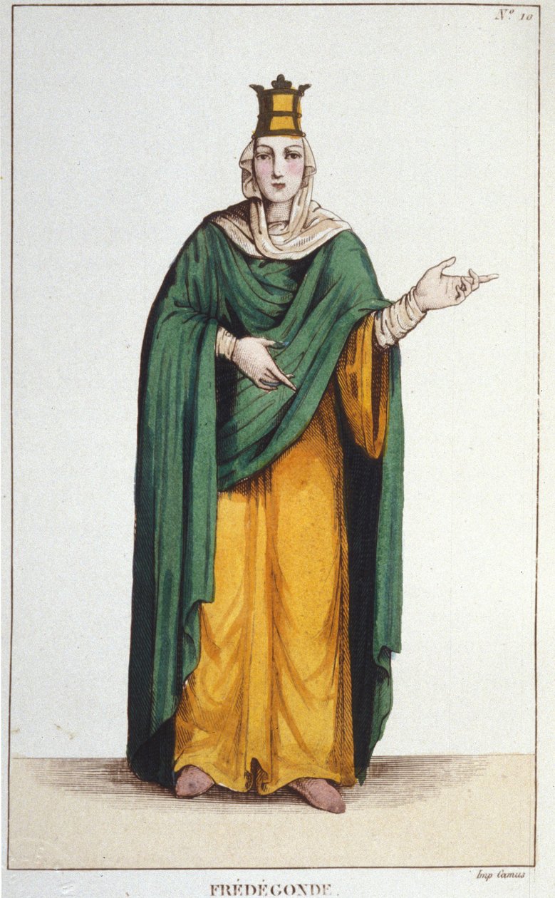 Frédegonde, Queen of Neustria (545-597) (engraving of 1830) by Unknown artist