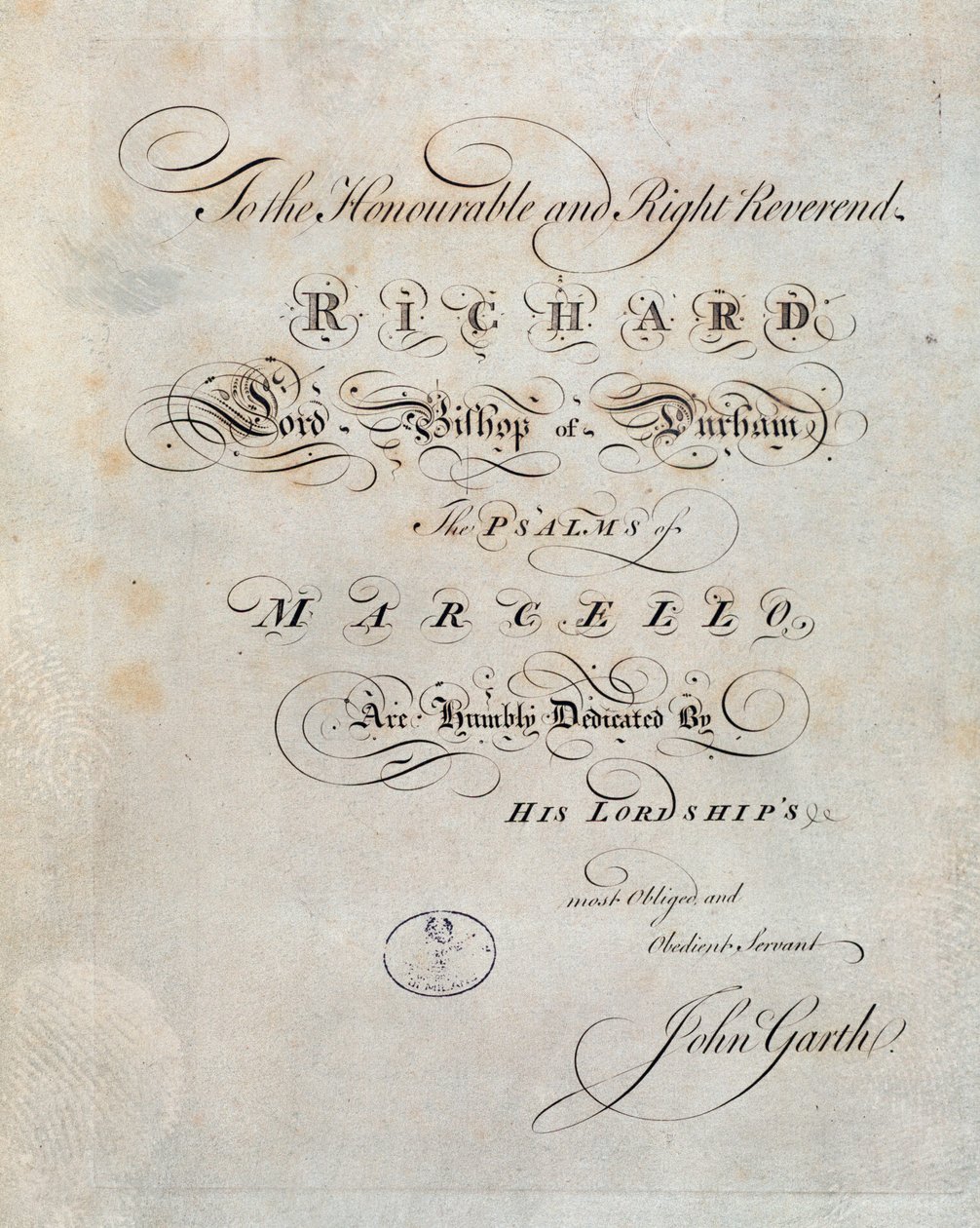 Frontispiece of The Psalms by Benedetto Marcello