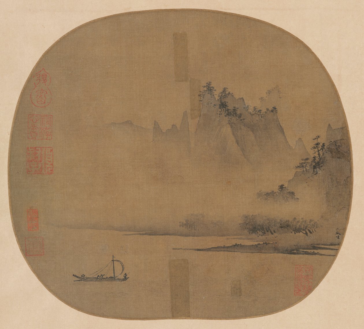 Full Sail on the Misty River by Unknown artist