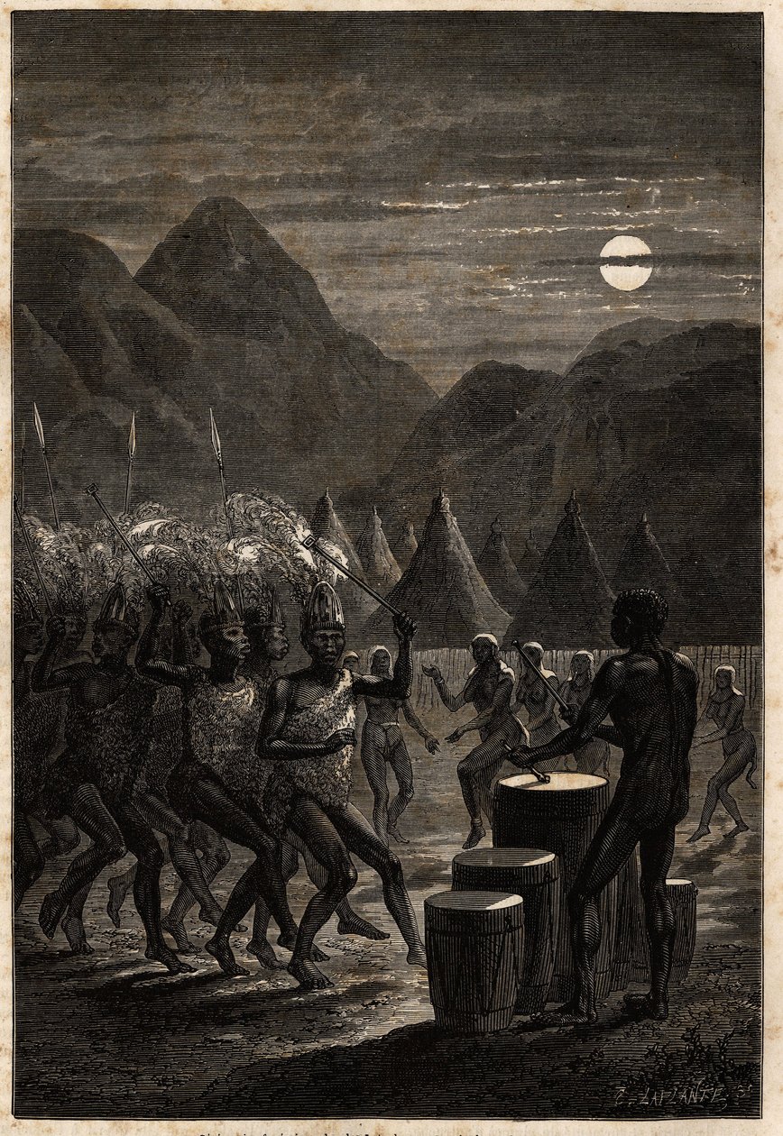 Funerary ceremony among the Lakutas by Unknown artist