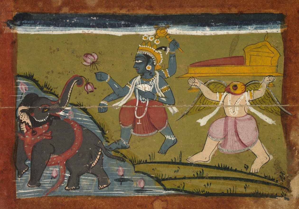 Gajendra Moksha: The Salvation of the King of the Elephants by Unknown artist