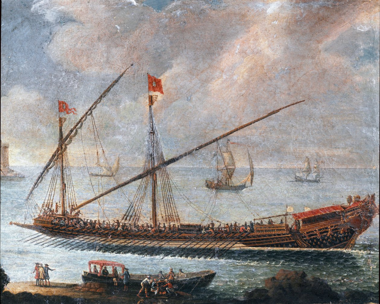 Galley leaving the harbour of Genoa by Unknown artist