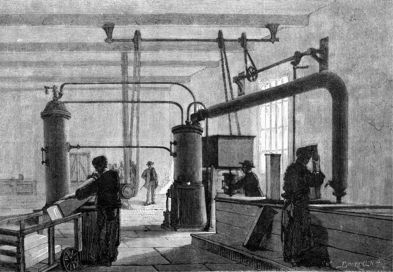 General view of the ice factory (Ferdinand Square process) by Unknown artist