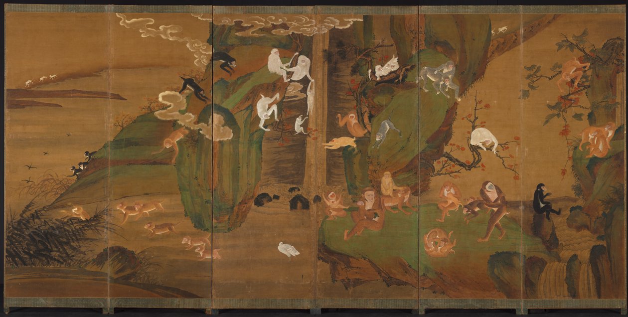 Gibbons in a Landscape by Unknown artist