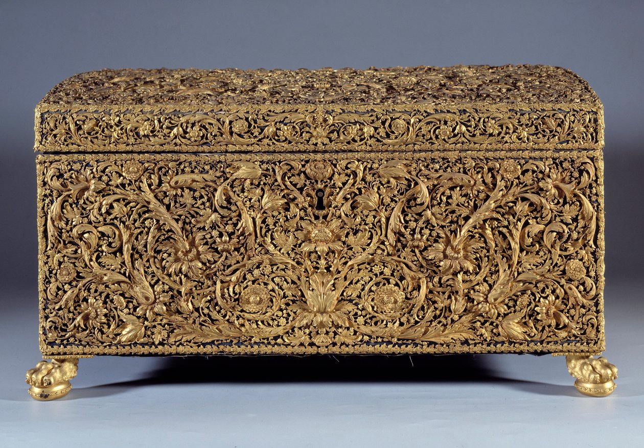Gold box known as Anne of Austria (1601-1666) offered by Cardinal Jules Mazarin (Giulio Raimondo Mazzarino or Mazarino) (1602-1661) by Unknown artist