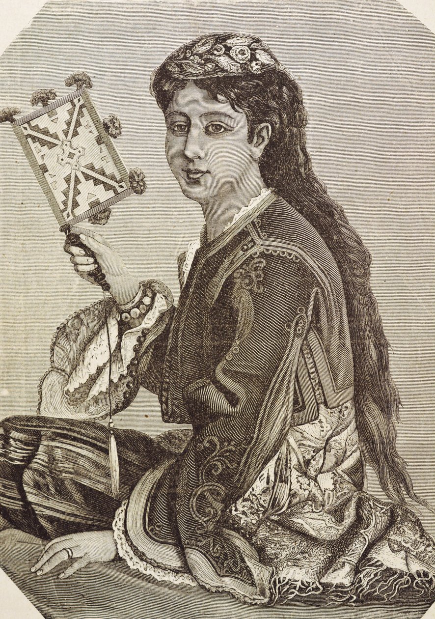 Greece (19th century). Society. Young Greek. 1879. Engraving by Unknown artist