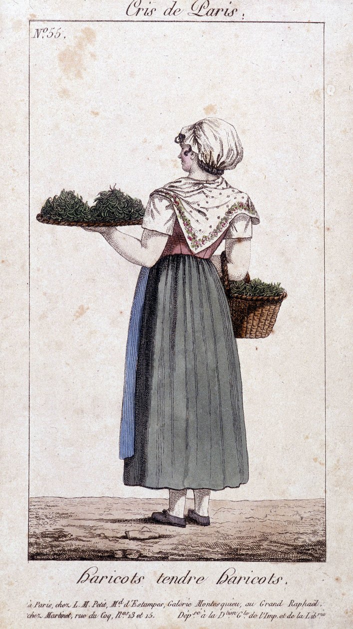 Green bean merchant - in Cris de Paris, early 19th century by Unknown artist