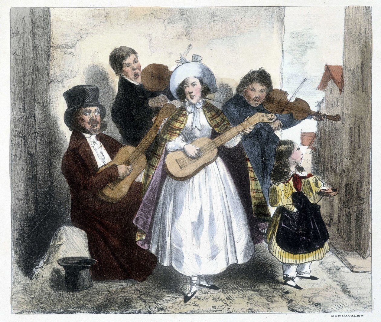 Group of street musicians, late 19th century by Unknown artist