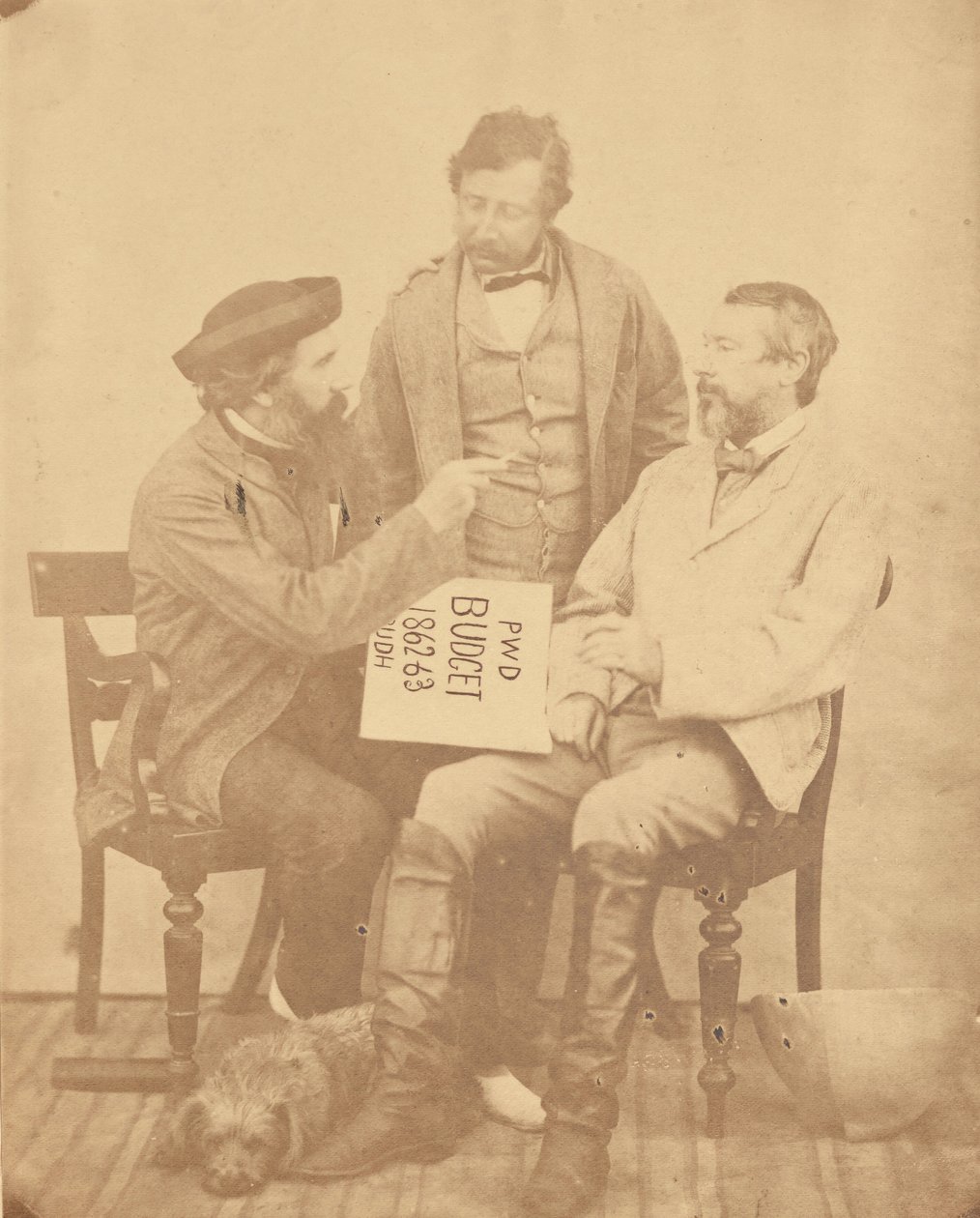 Group Portrait of Three Men, India by Unknown artist
