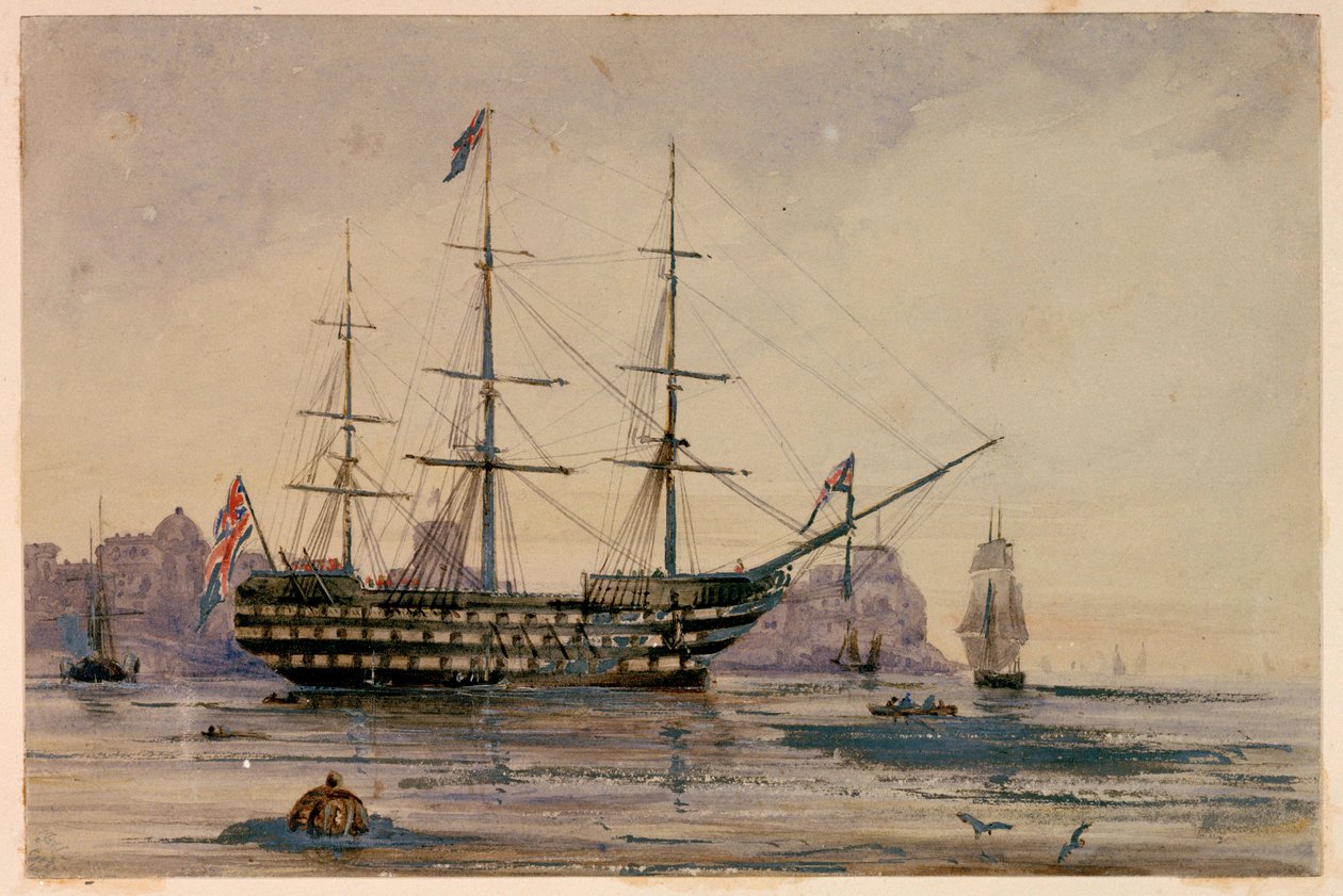 HMS Victory Portsmouth Harbour, 24 October 1858 by Unknown artist
