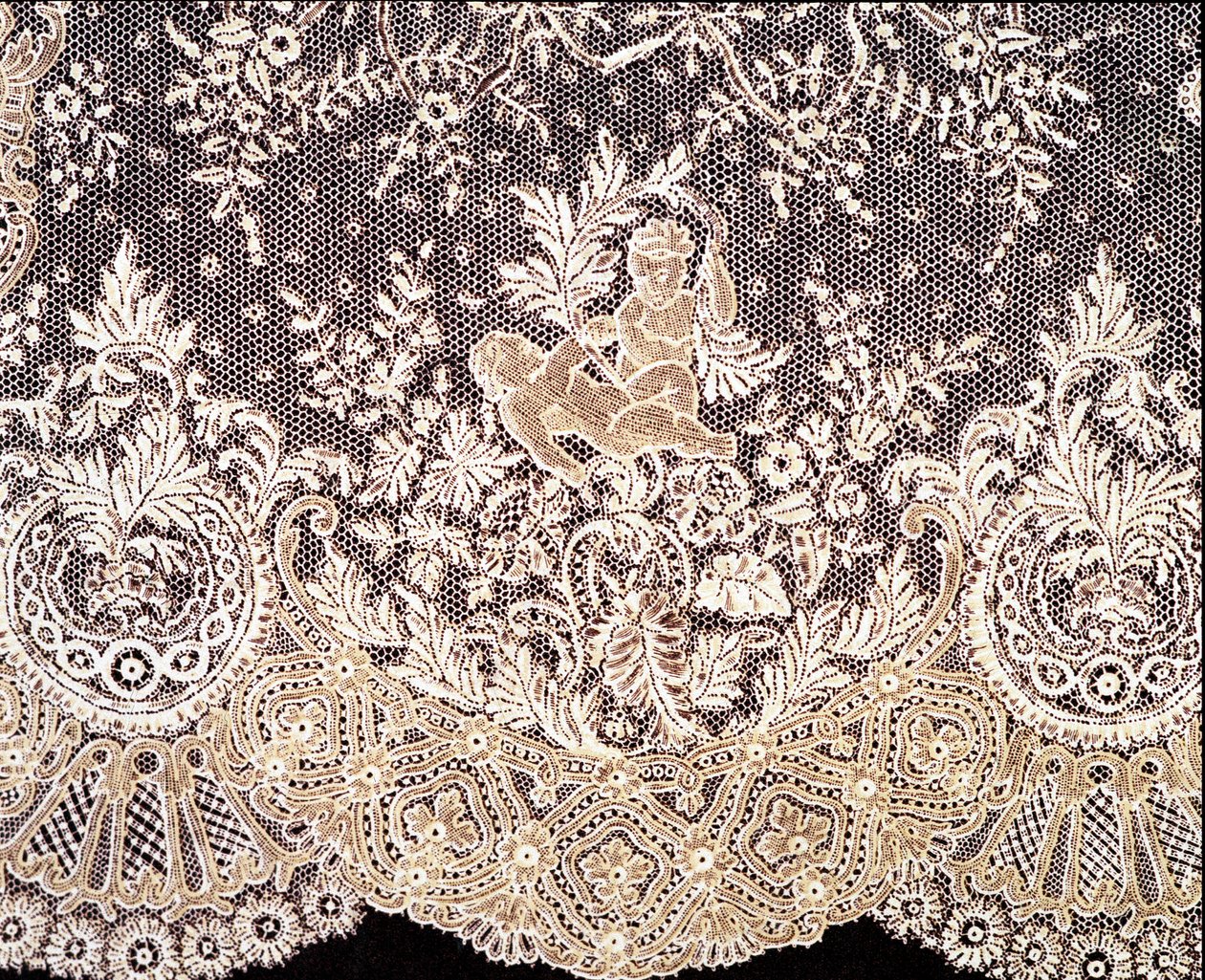 Handkerchief in lace from Brussels by Unknown artist