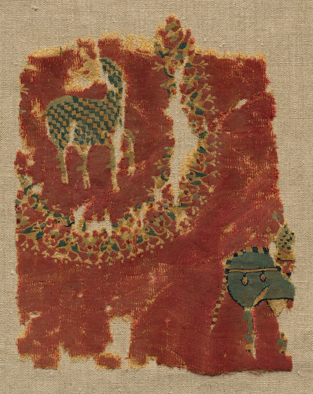 Hanging with foliate roundel and rider by Unknown artist