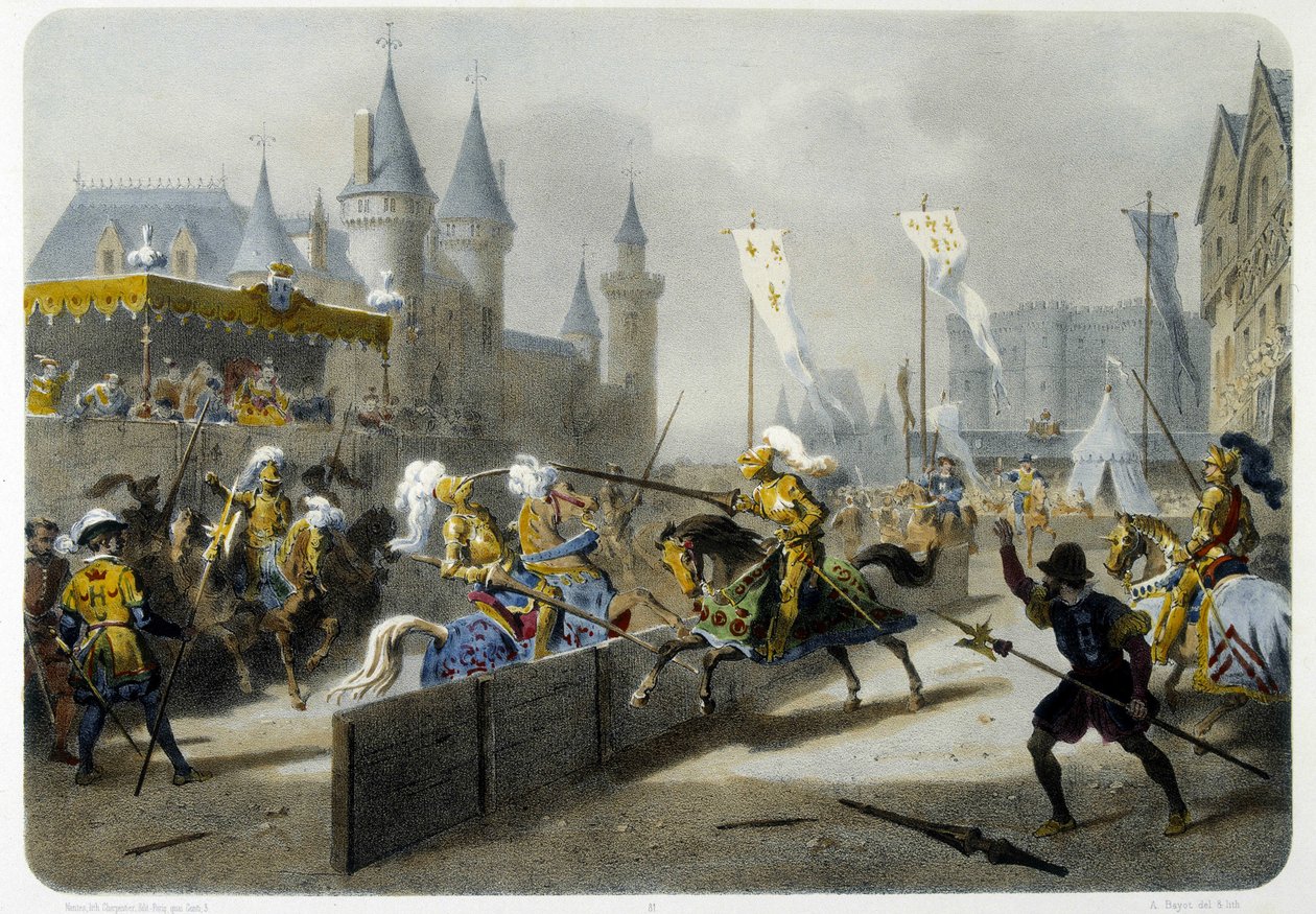 Henri II (1519 - 1559) died in tournament on 27 June 1559 (lithography) by Unknown artist