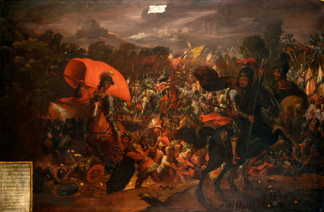 Hernan Cortes fleeing the Aztec capital by Unknown artist