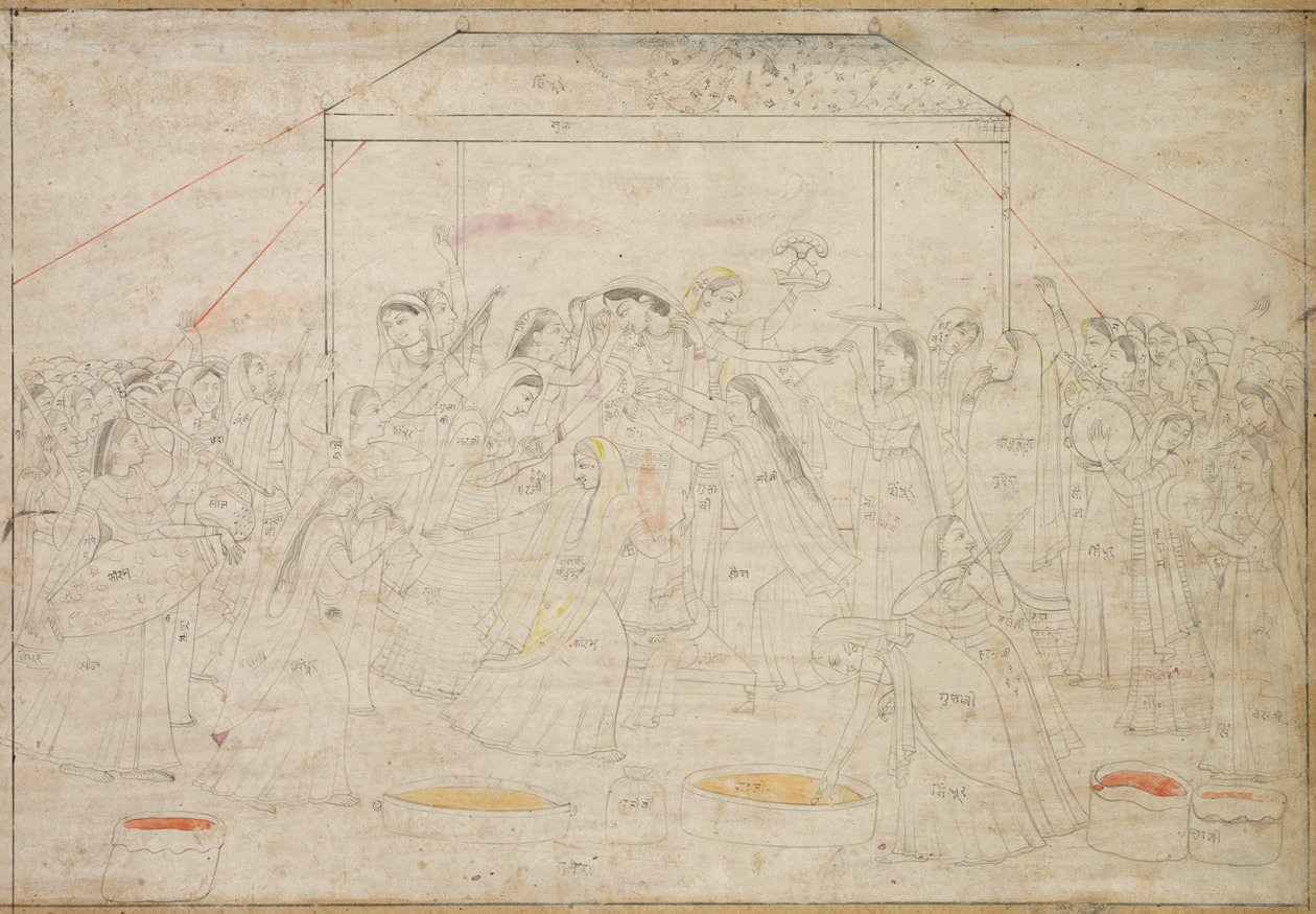 Hindu God Krishna Being Dressed in Women
