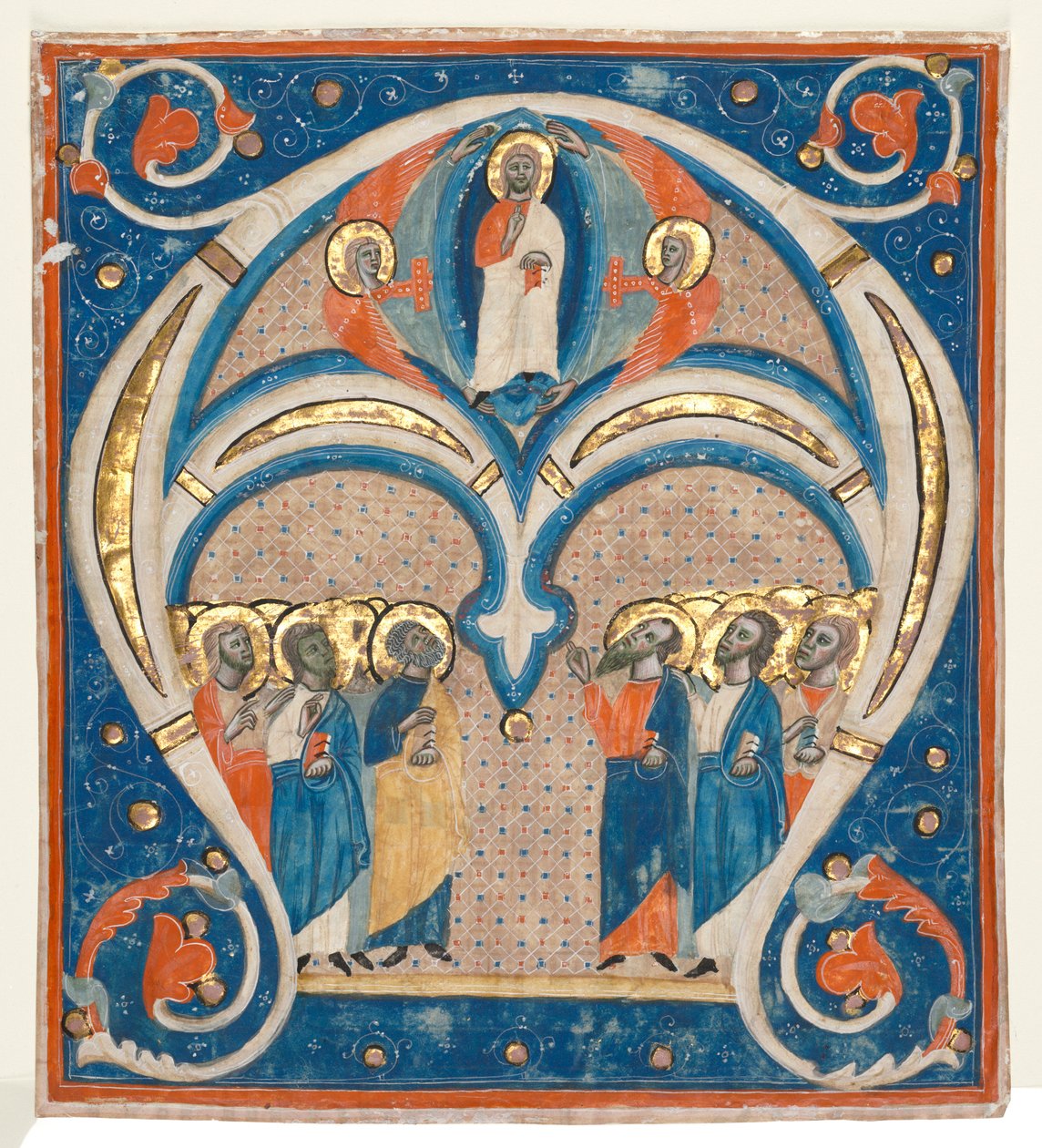 Historiated Initial (A) Excised from a Responsorial: Christ in Majesty with Saints by Unknown artist