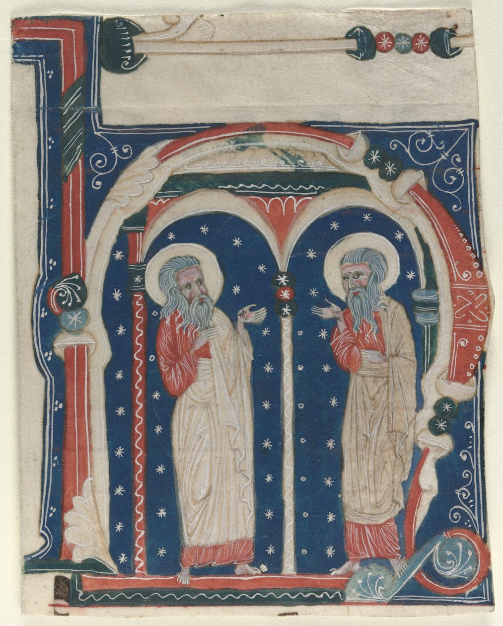 Historiated Initial (H) Excised from an Antiphonary: SS. Paul the Hermit and Anthony by Unknown artist