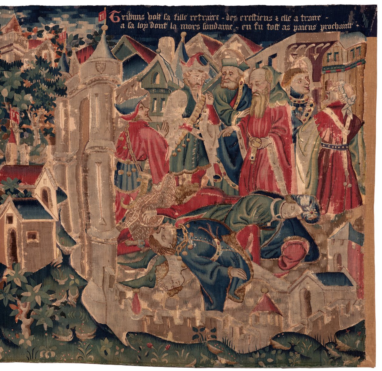 History of Saint Piat and Saint Eleuthère, Scene 14: The Plague is Quashing the City of Tournai by Unknown artist