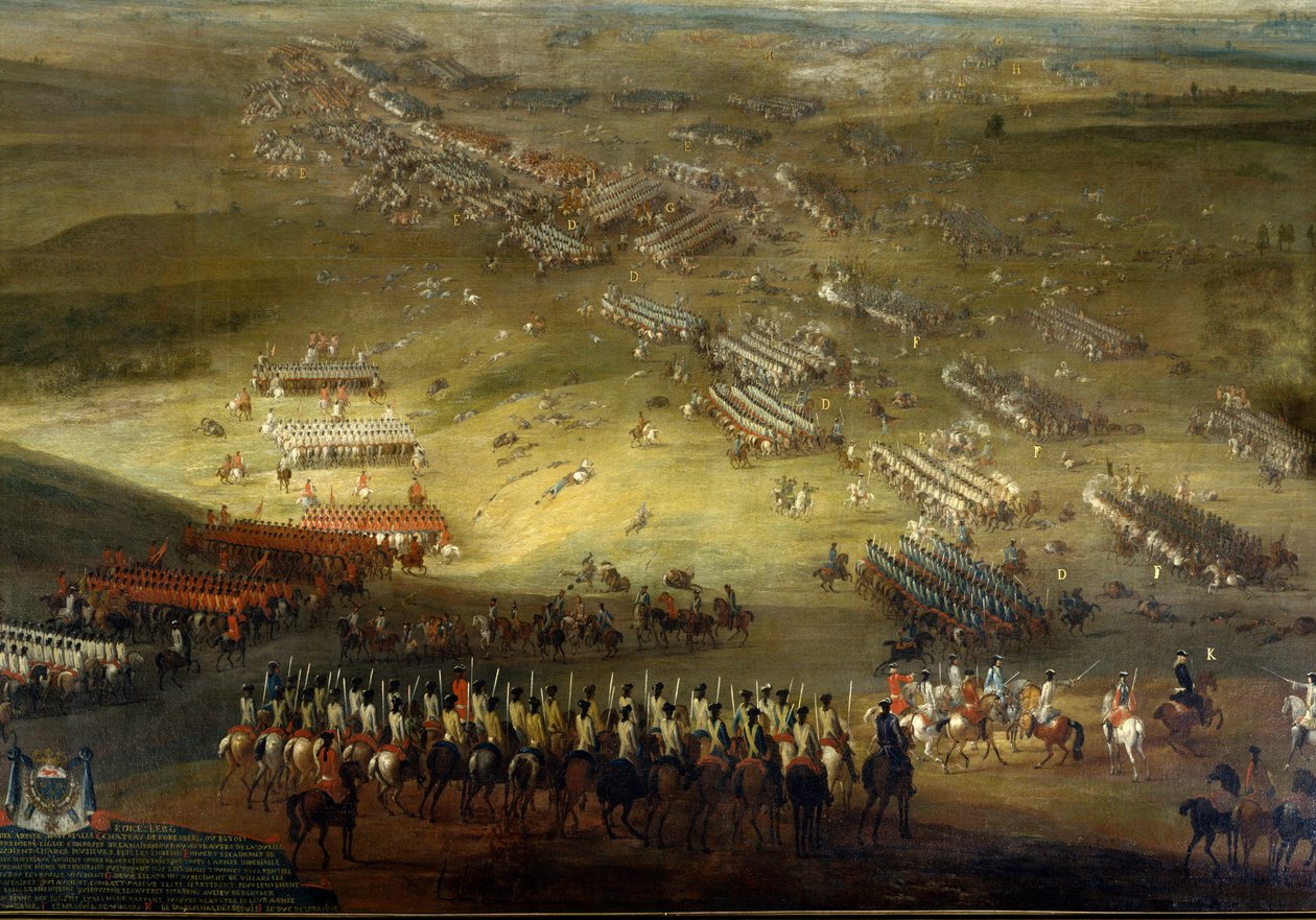 Holland War: Battle of Kokesberg (1677) also called Kochersberg (in Alsace). Anonymous painting of 1677. Chateau De Vaux Le Viscount. by Unknown artist