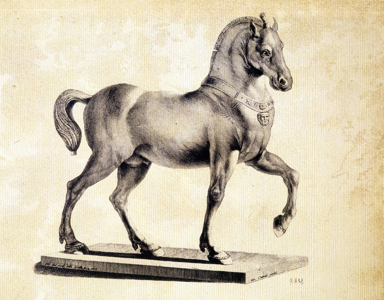 Horse of the Basilica of San Marco in Venice - Engraving by Unknown artist