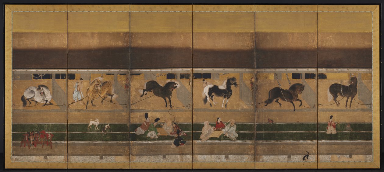 Horses and Grooms in the Stable by Unknown artist