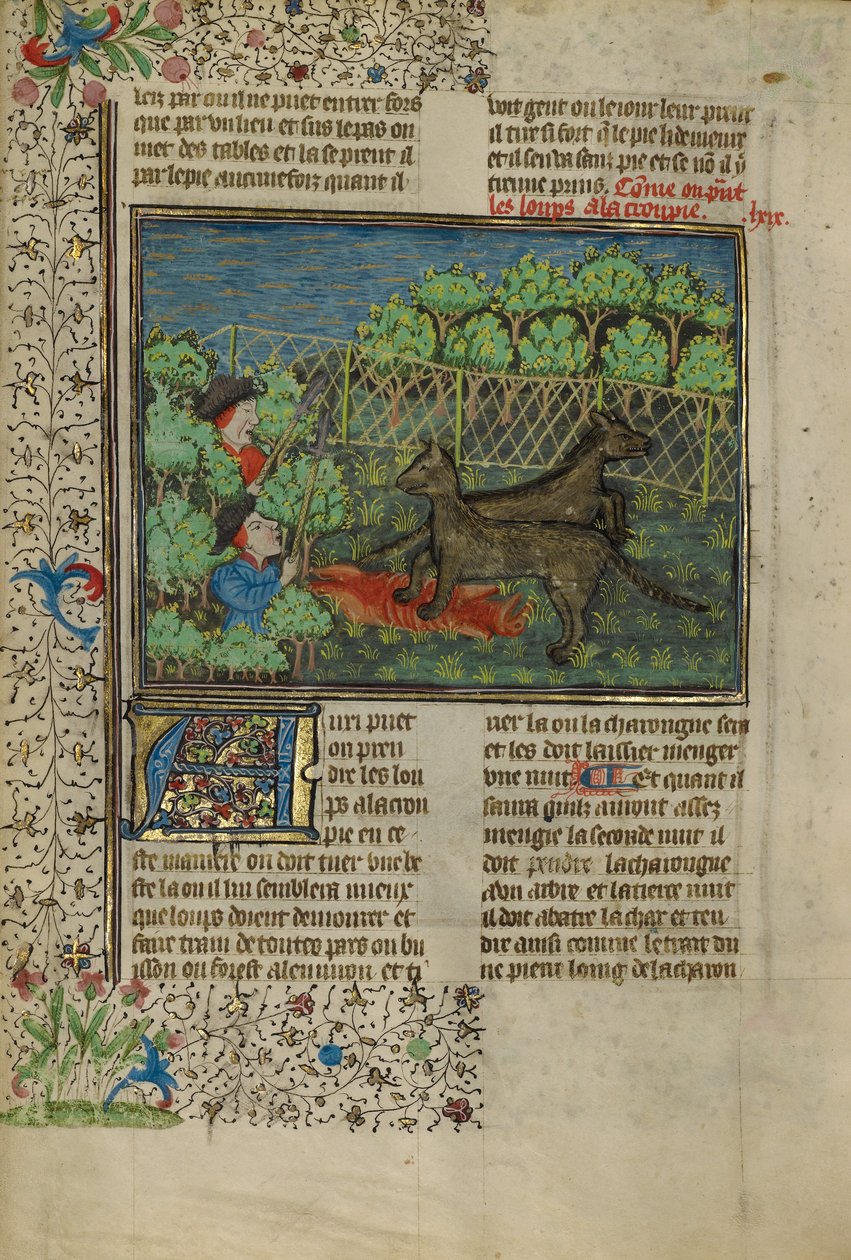 Hunters Attracting Wolves with Carrion by Unknown artist