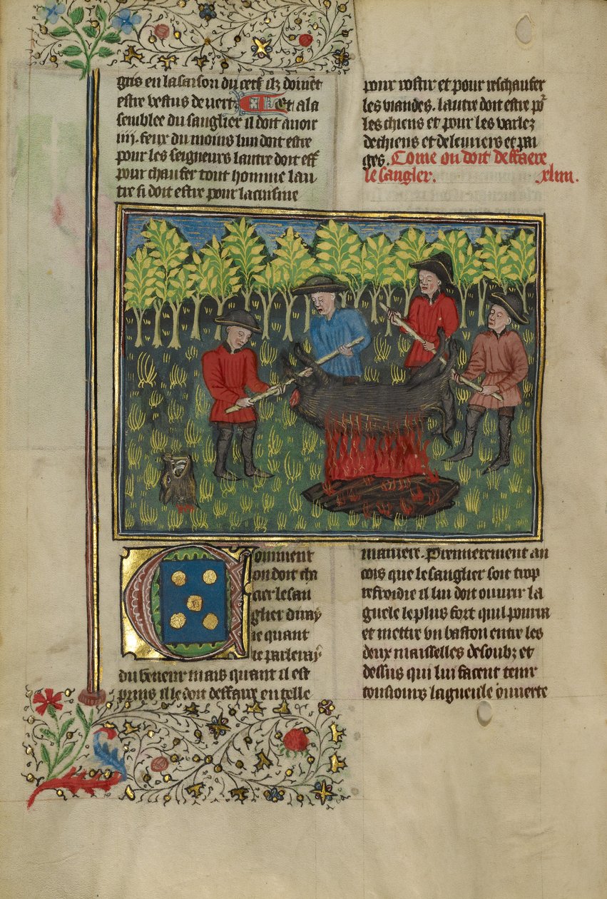 Hunters Dismembering a Boar
