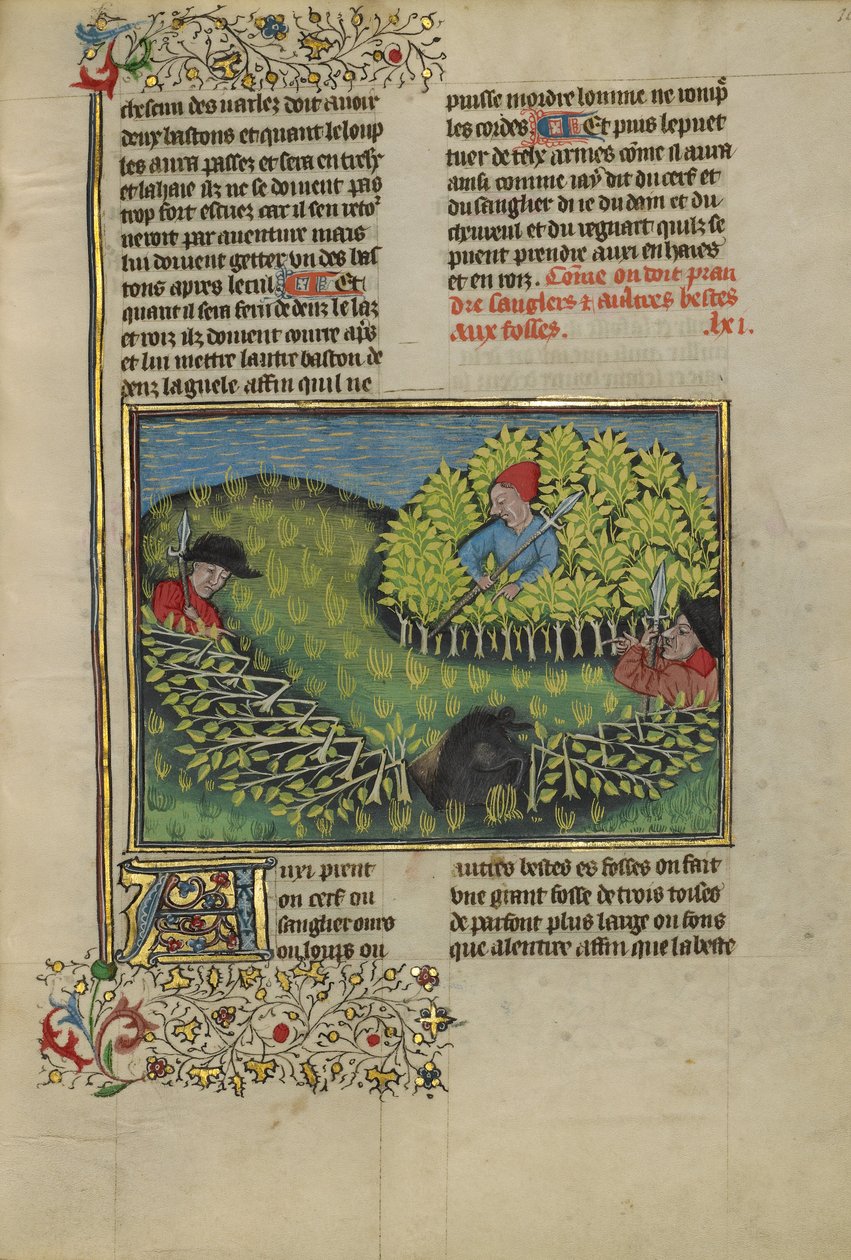 Hunters Driving a Wild Boar into a Pit by Unknown artist