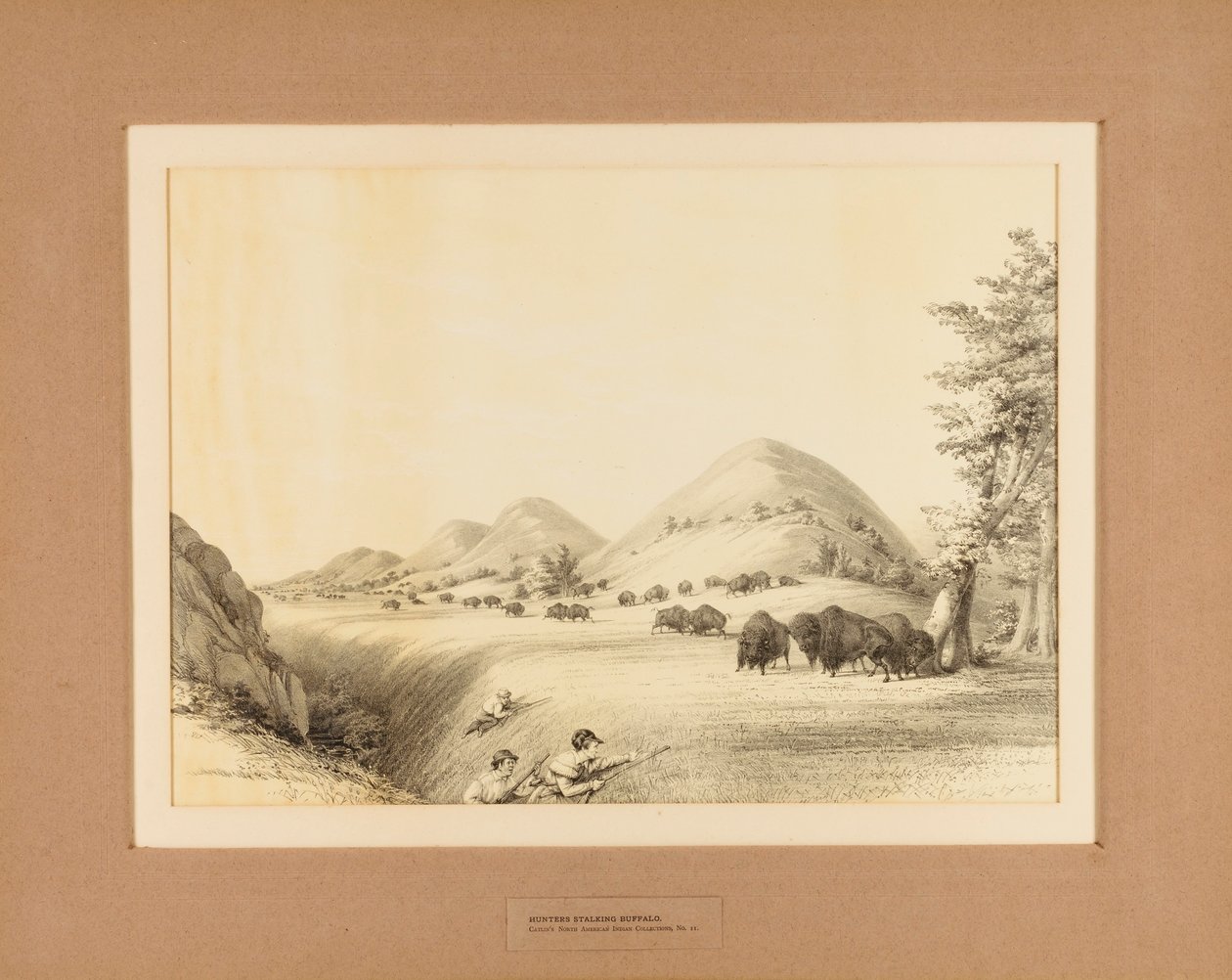 Hunters Stalking Buffalo--no. 11 by Unknown artist