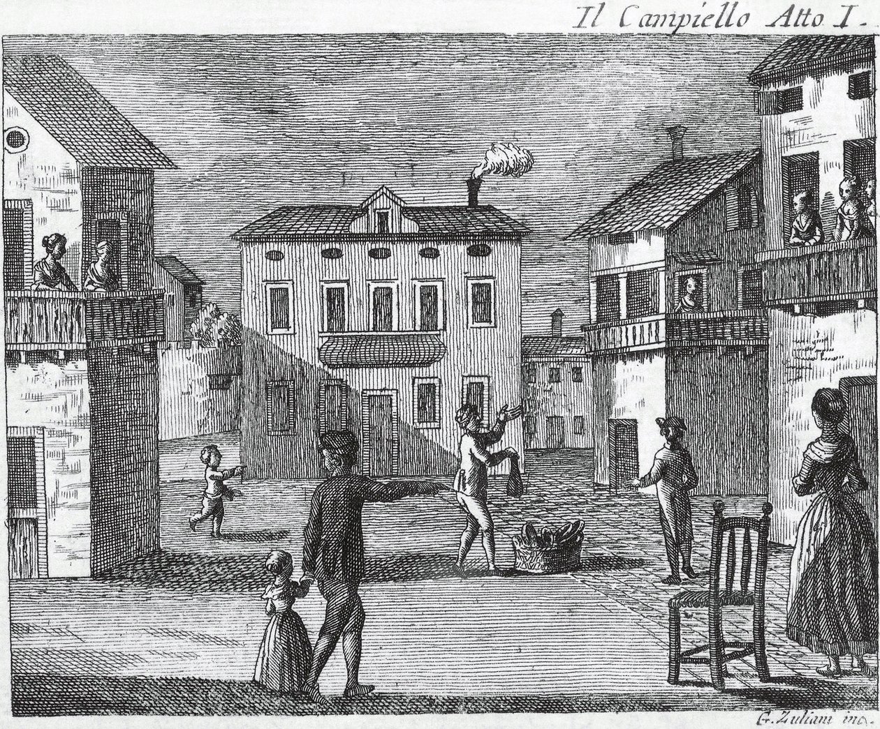 Il Campiello Act I - Carlo Goldoni (1707-1793) by Unknown artist