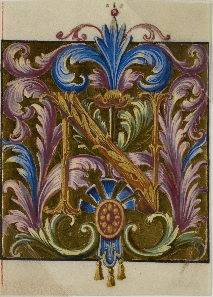Illuminated Initial "N" with Acanthus Leaves from a Choirbook by Unknown artist