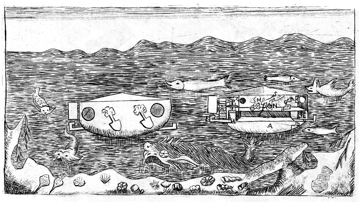 Illustration of the End of the 18th Century on How to Navigate Under Water by Unknown artist