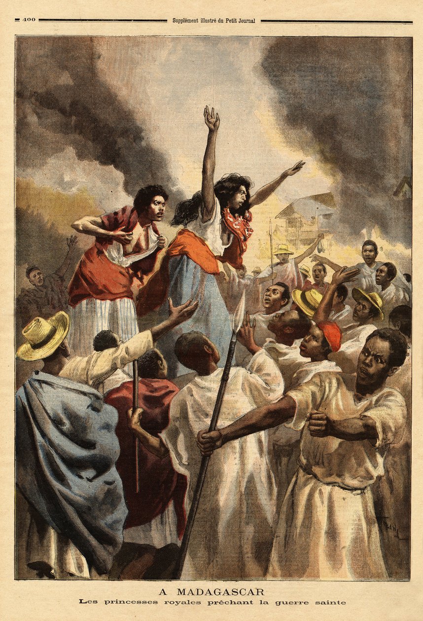 In Madagascar, the royal princess preach the holy war against France by Unknown artist